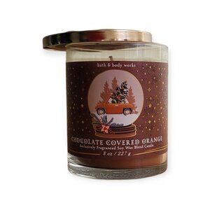 Bath & Body Works Chocolate Covered Orange Single Wick Candle 8oz Holiday Scent